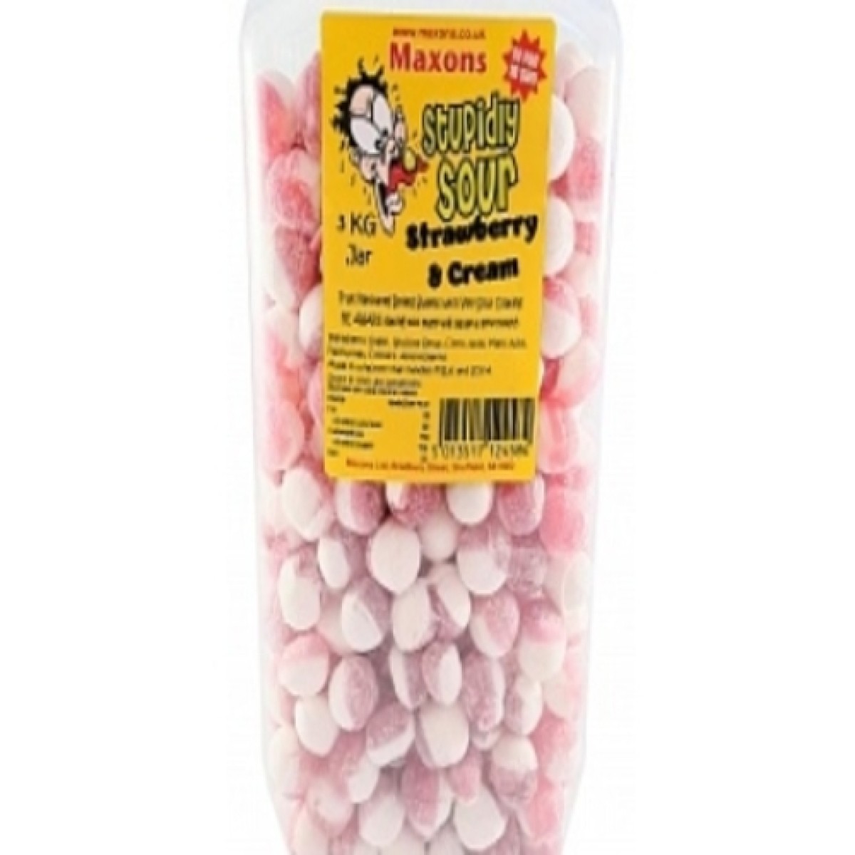 Maxons Stupidly Sour Jar aardbei & Cream 1x